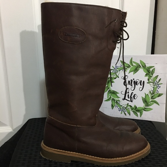 Draper of Glastonbury Winter Leather Brown Boots - Picture 4 of 16